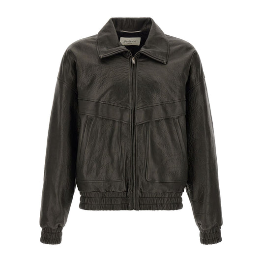 Saint Laurent Black Lamb Leather Leather Jacket