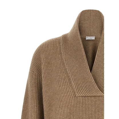 Brunello Cucinelli Beige Cashmere Cardigan
