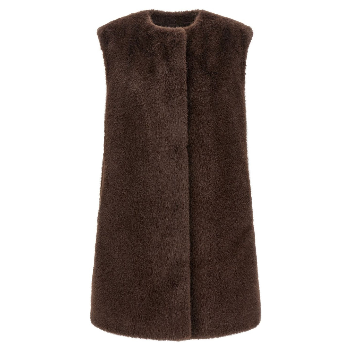 Herno Brown Polyester Sleeveless Jacket