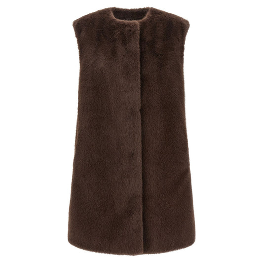 Herno Brown Polyester Sleeveless Jacket