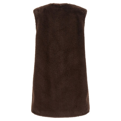 Herno Brown Polyester Sleeveless Jacket