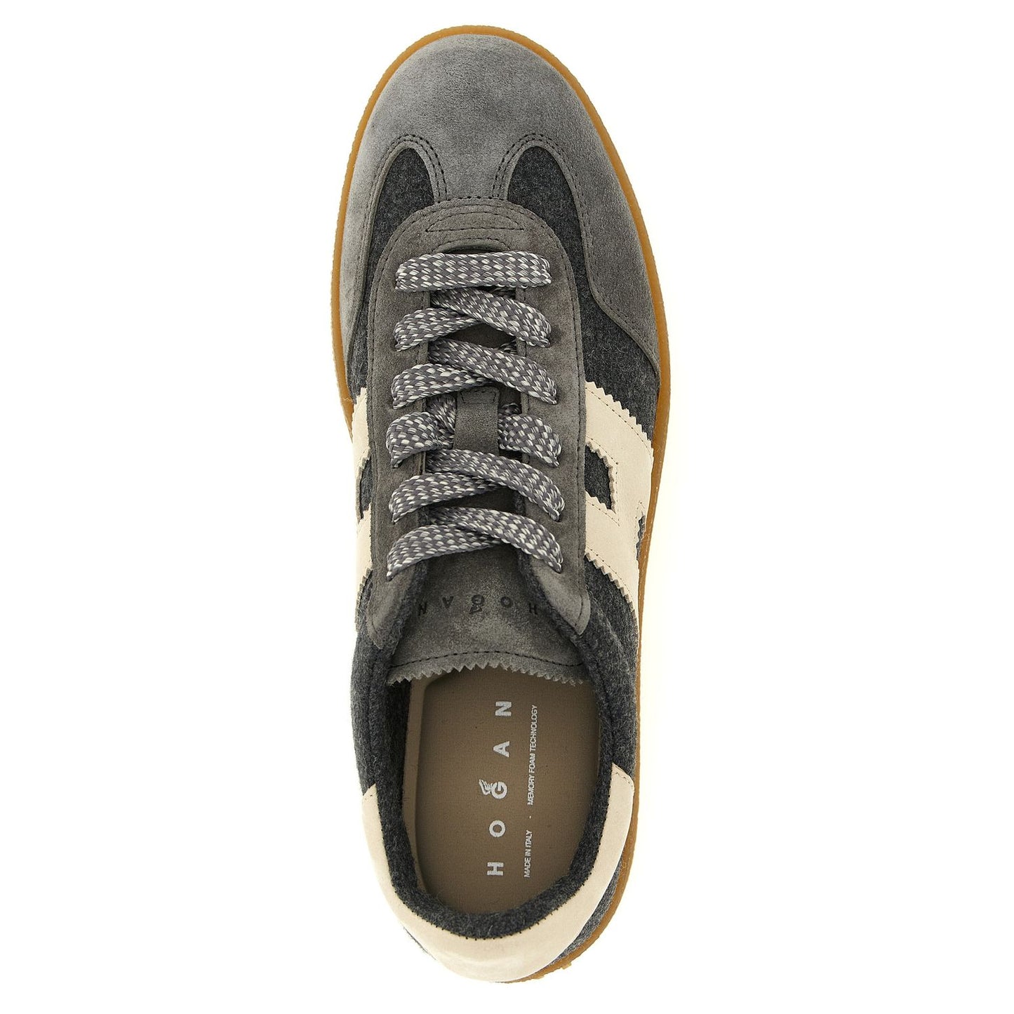 Hogan Gray Wool Platform Sneakers