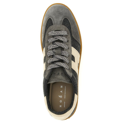 Hogan Gray Wool Platform Sneakers