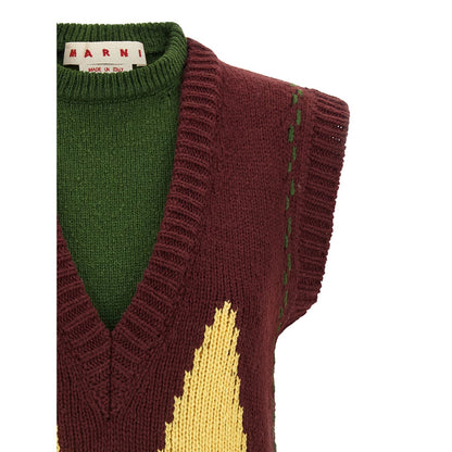 Marni Bordeaux Wool Sleeveless Jacket