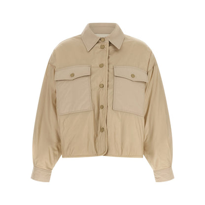 Max Mara Beige Polyester Full-Length Jacket