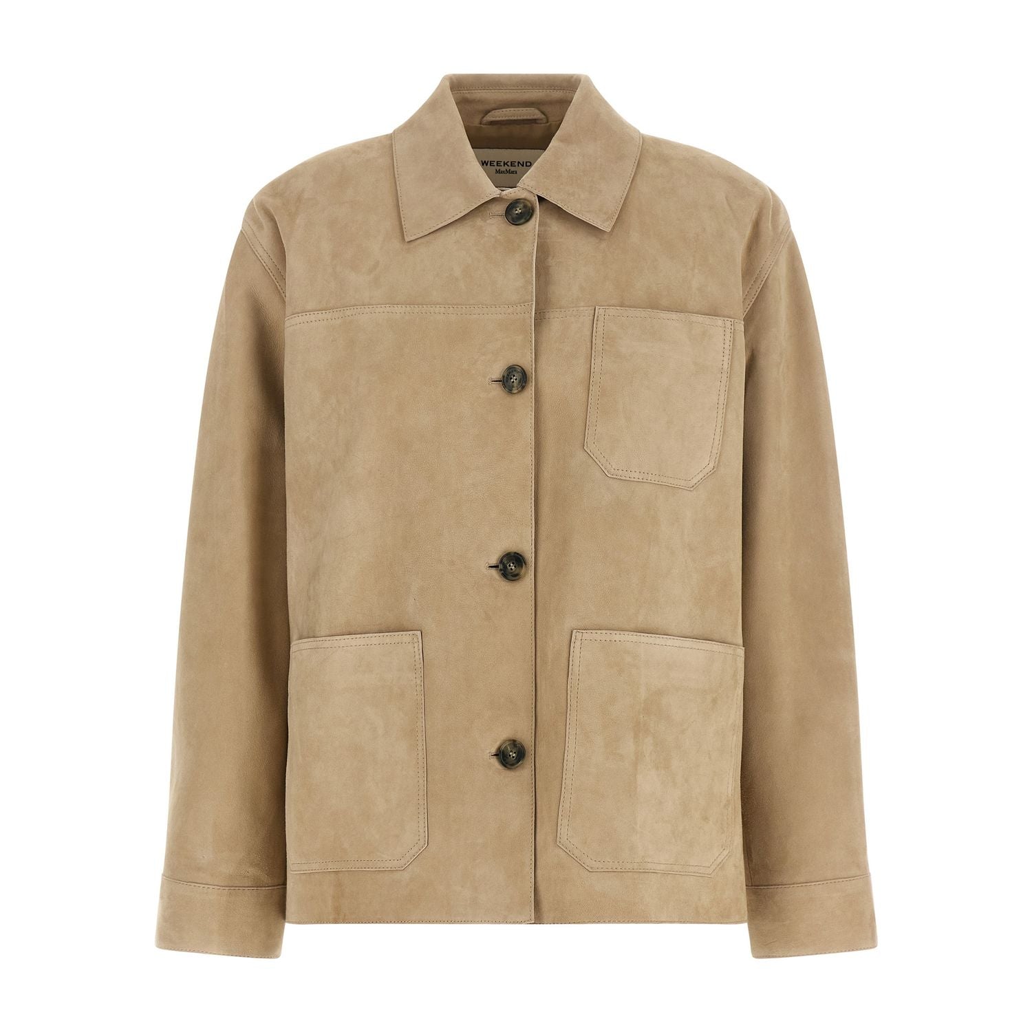 Max Mara Beige Lamb Leather Leather Jacket