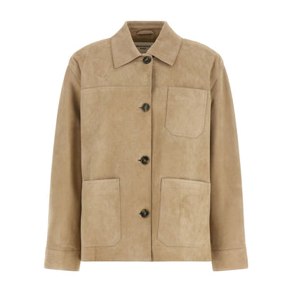 Max Mara Beige Lamb Leather Leather Jacket