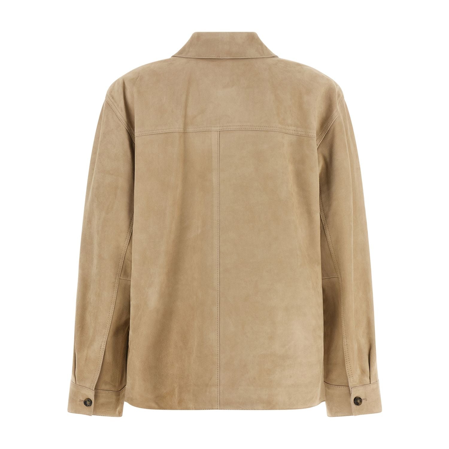 Max Mara Beige Lamb Leather Leather Jacket