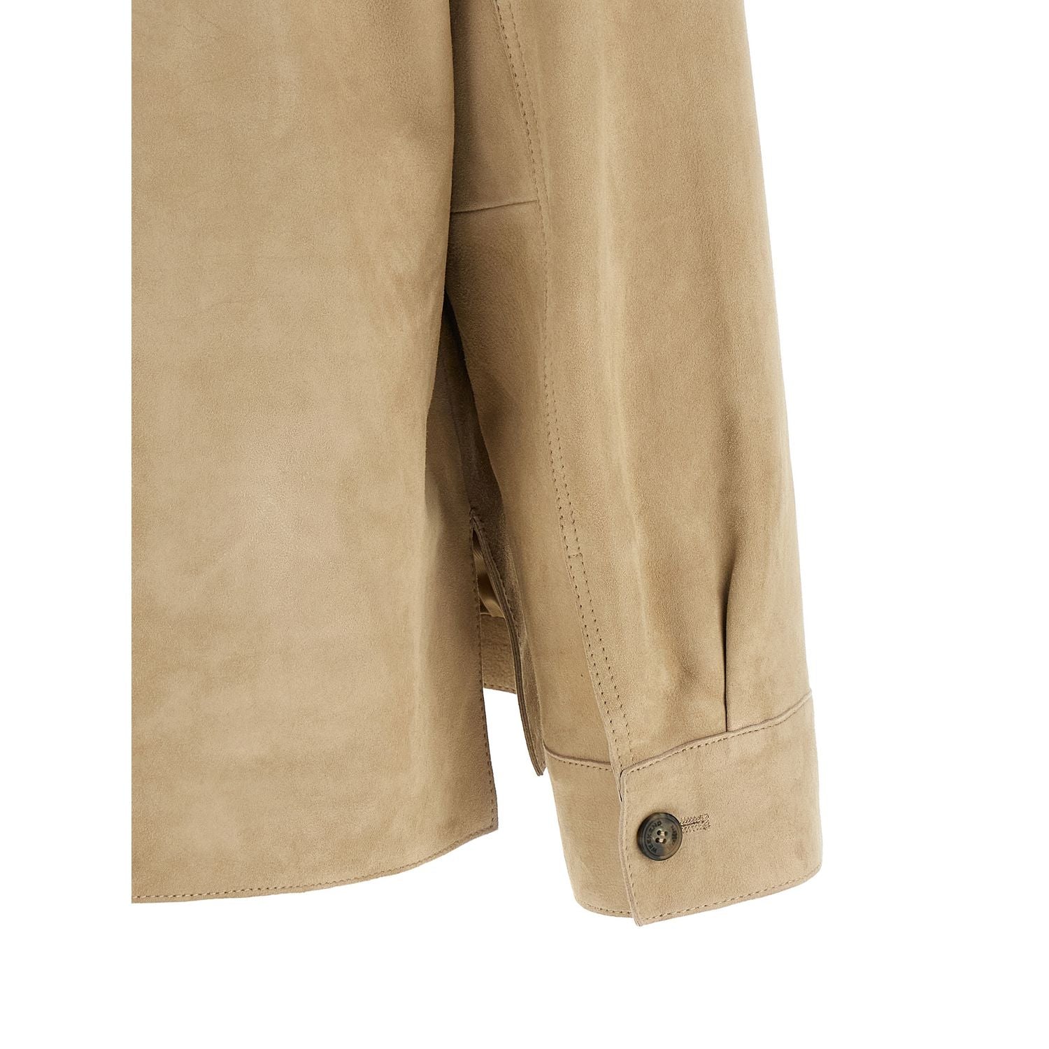 Max Mara Beige Lamb Leather Leather Jacket