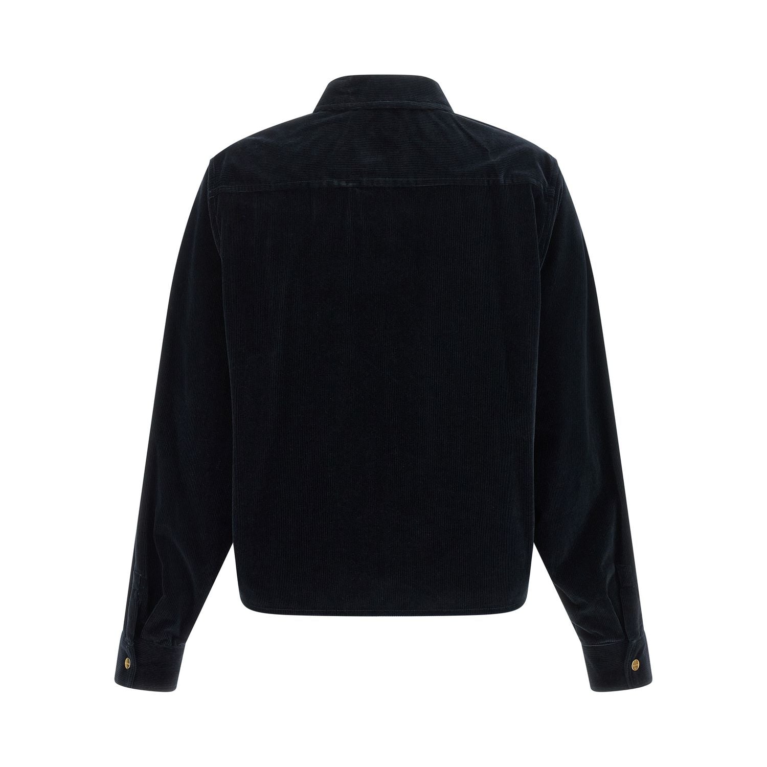 Max Mara Blue Cotton Full-Length Jacket