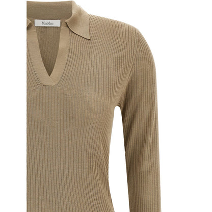 Max Mara Beige Silk Cardigan