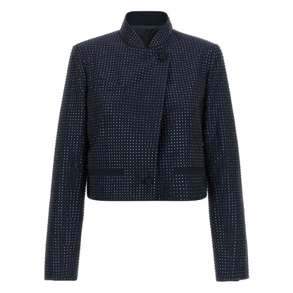 PINKO Blue Polyester Full-Length Jacket