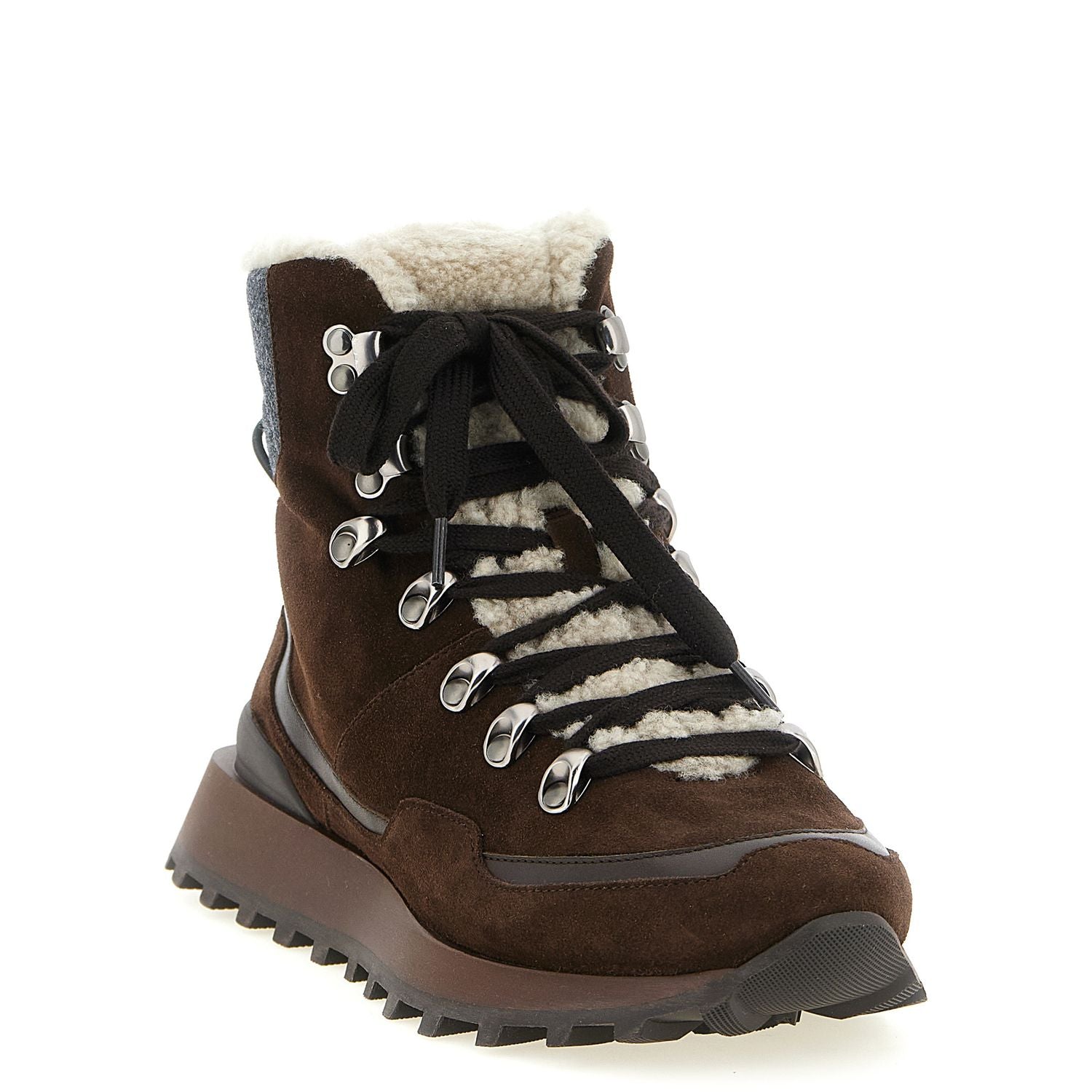 Brunello Cucinelli Brown Calfskin Ankle Boots