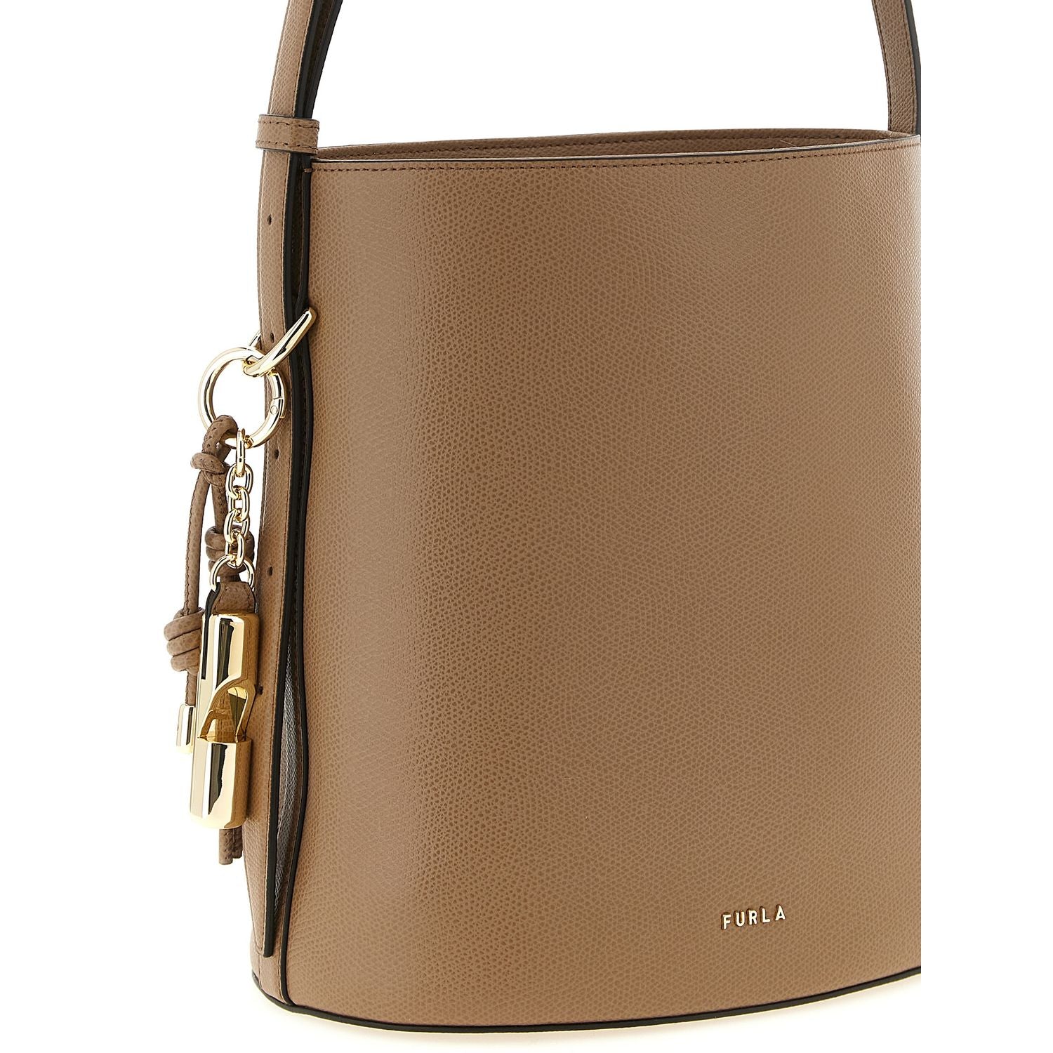Furla Beige Calfskin Shoulder Bag