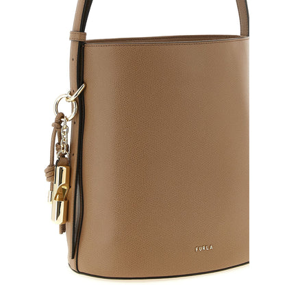 Furla Beige Calfskin Shoulder Bag
