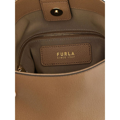 Furla Beige Calfskin Shoulder Bag
