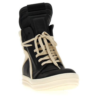 Rick Owens Bicolor Calfskin Athletic Sneakers