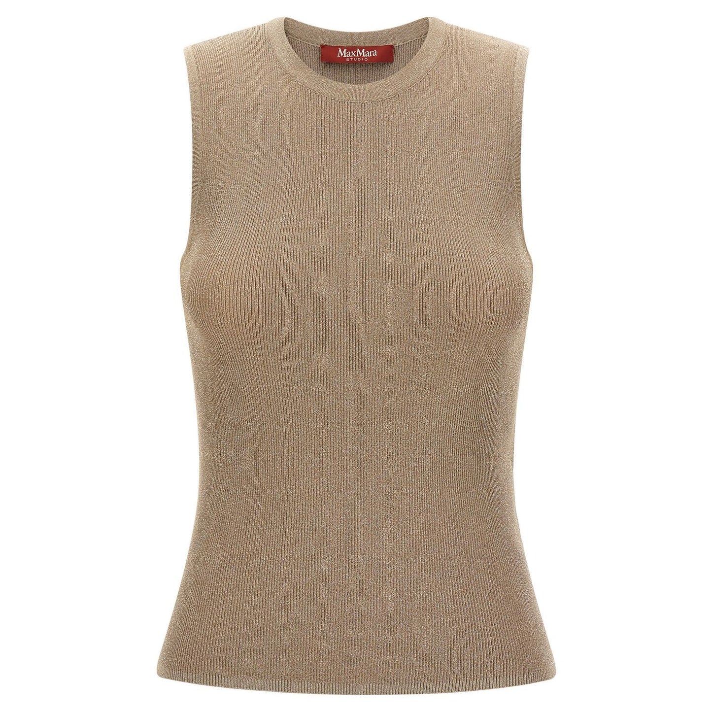 Max Mara Beige Polyamide Sleeveles T-Shirt