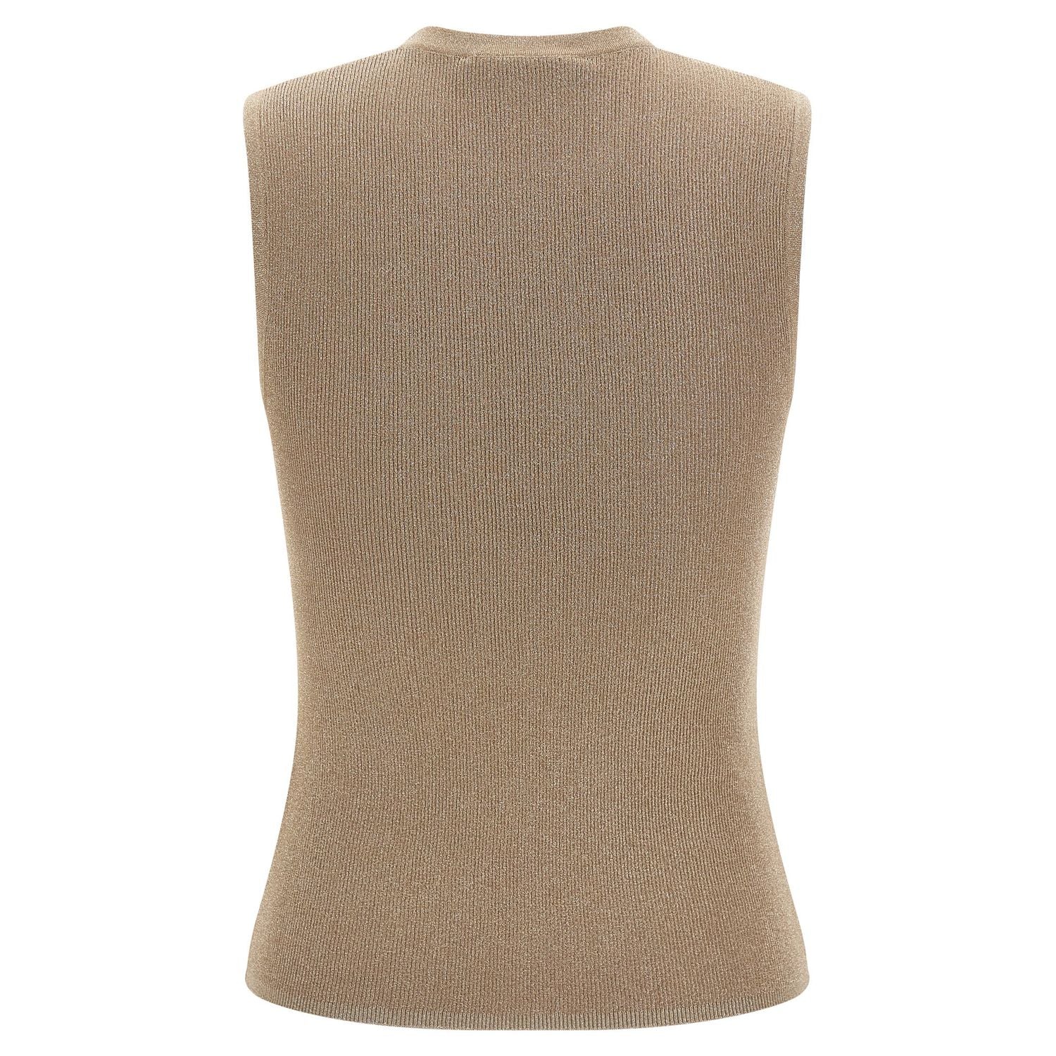 Max Mara Beige Polyamide Sleeveles T-Shirt