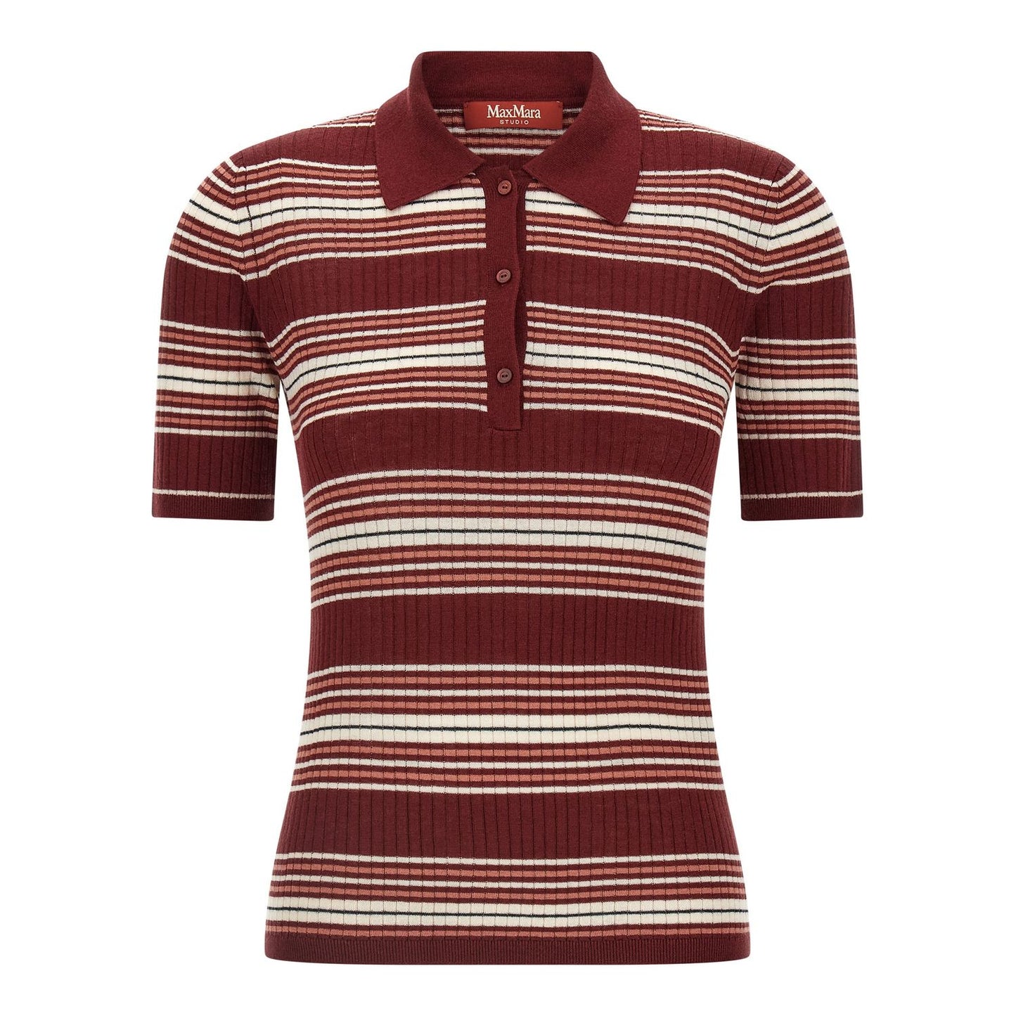 Max Mara Bordeaux Silk Polo Shirt