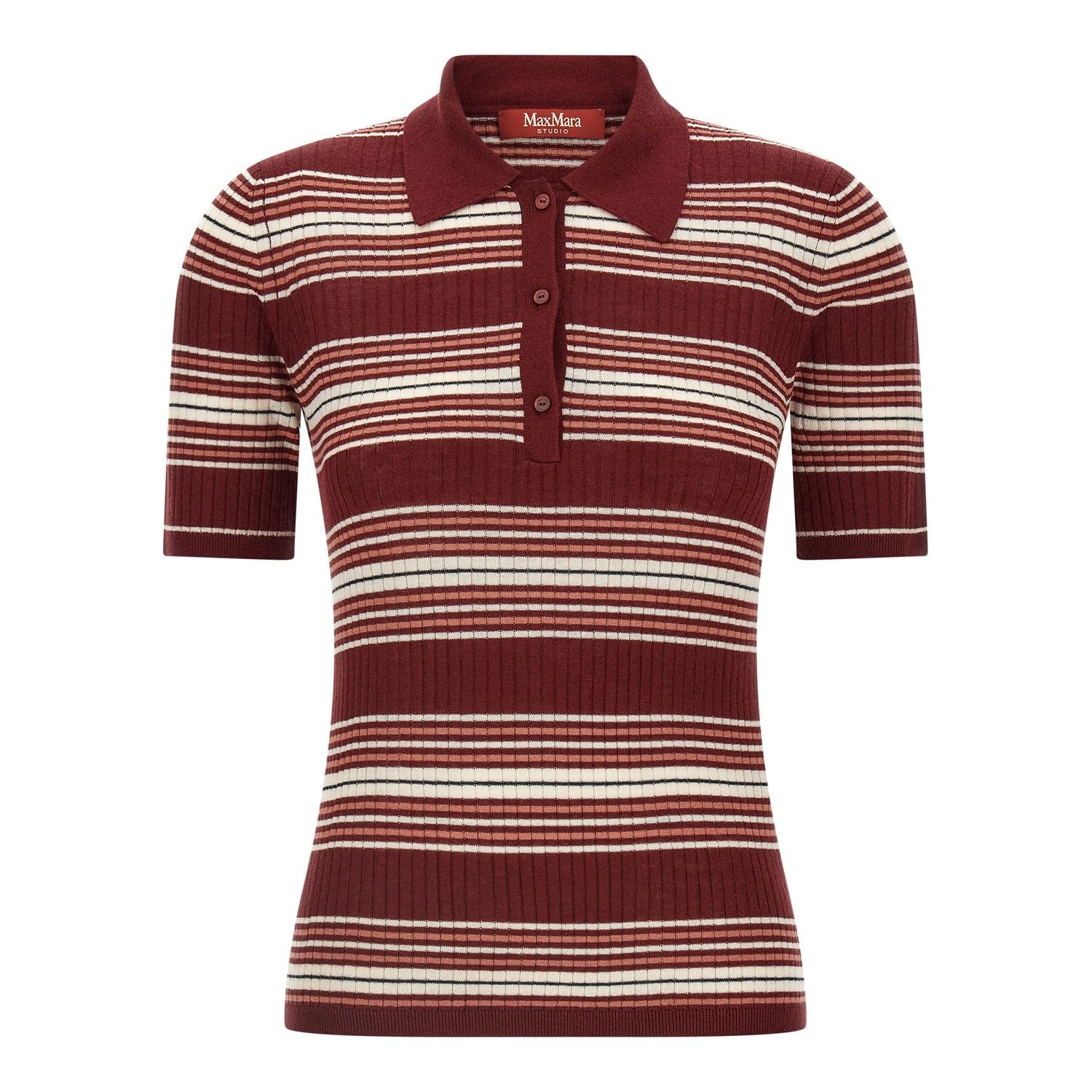 Max Mara Bordeaux Silk Polo Shirt