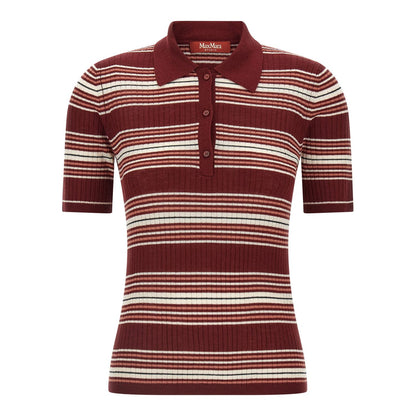 Max Mara Bordeaux Silk Polo Shirt