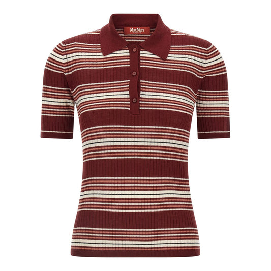 Max Mara Bordeaux Silk Polo Shirt