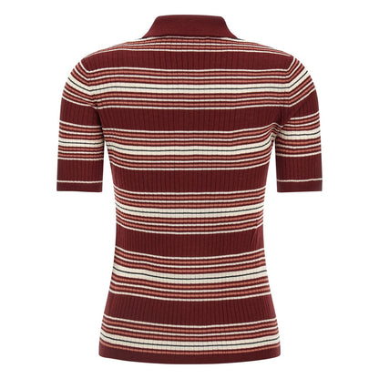 Max Mara Bordeaux Silk Polo Shirt