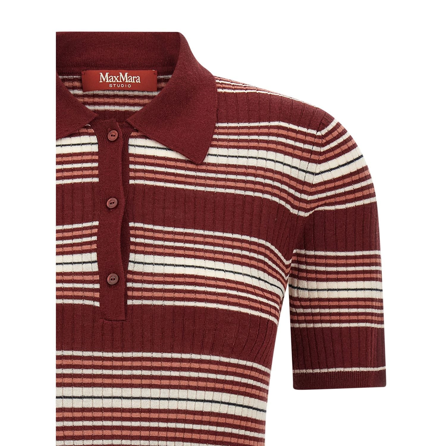 Max Mara Bordeaux Silk Polo Shirt