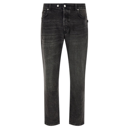 Department 5 Black Cotton Cropped Jeans
