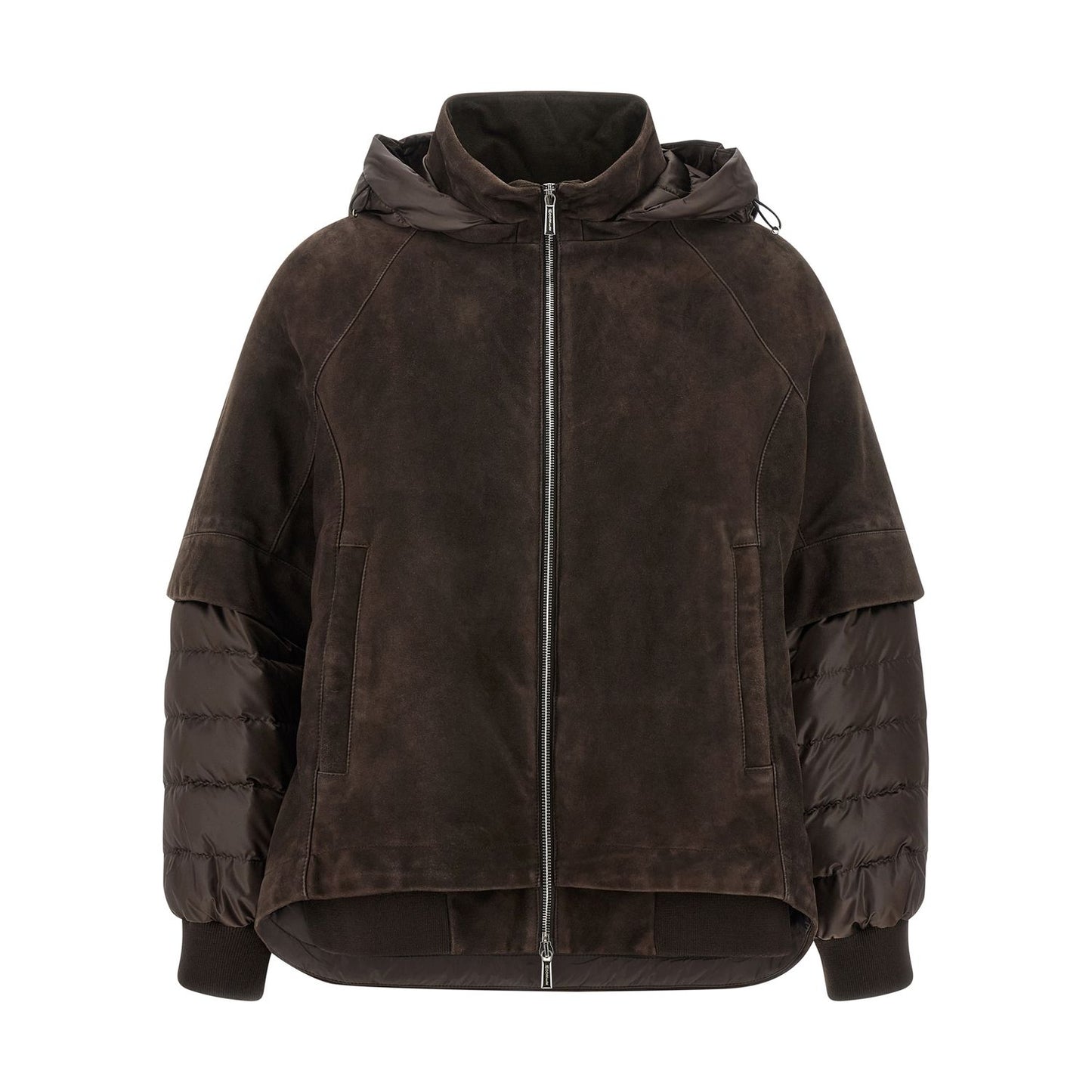 MooRER Brown Wool Leather Jacket