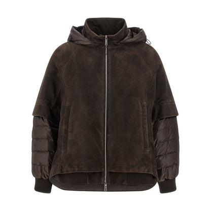 MooRER Brown Wool Leather Jacket