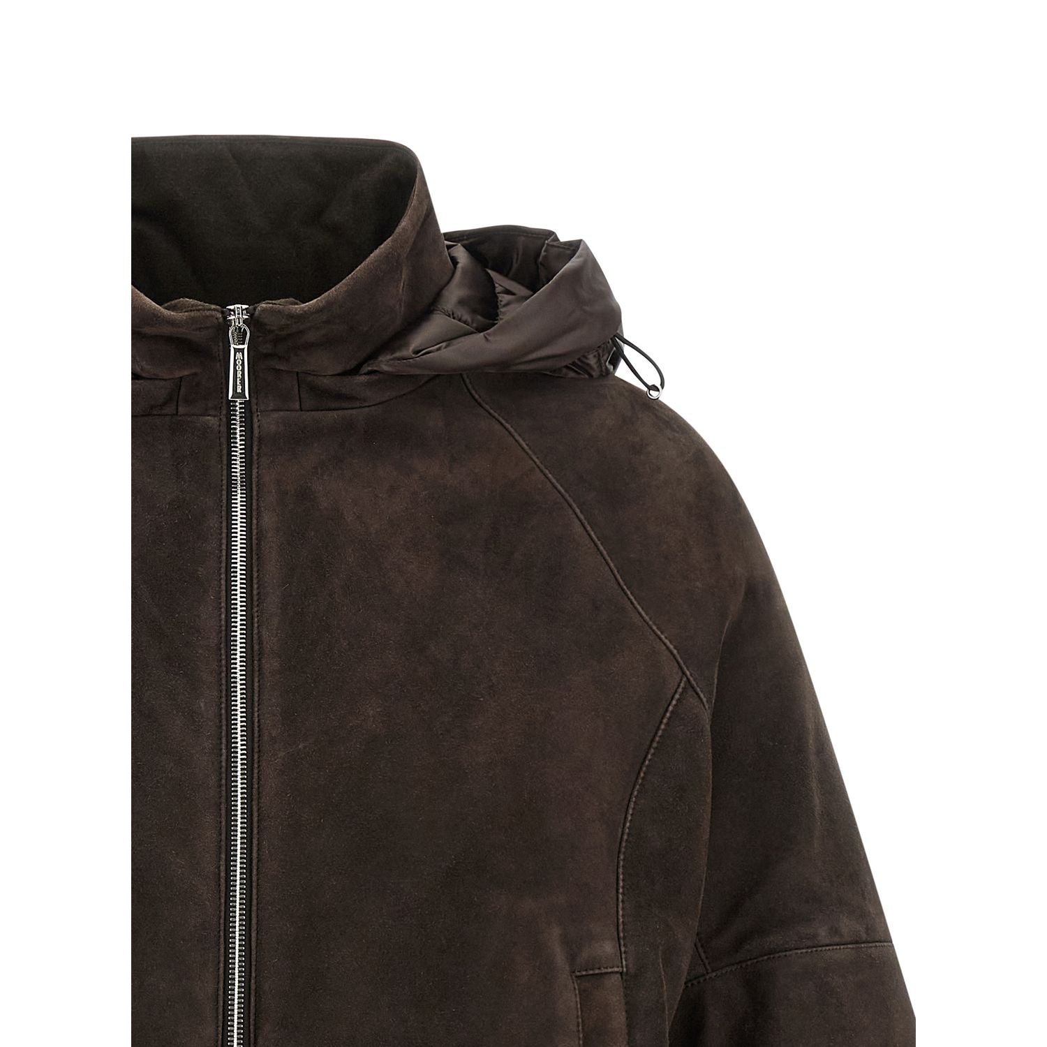 MooRER Brown Wool Leather Jacket