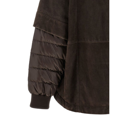 MooRER Brown Wool Leather Jacket