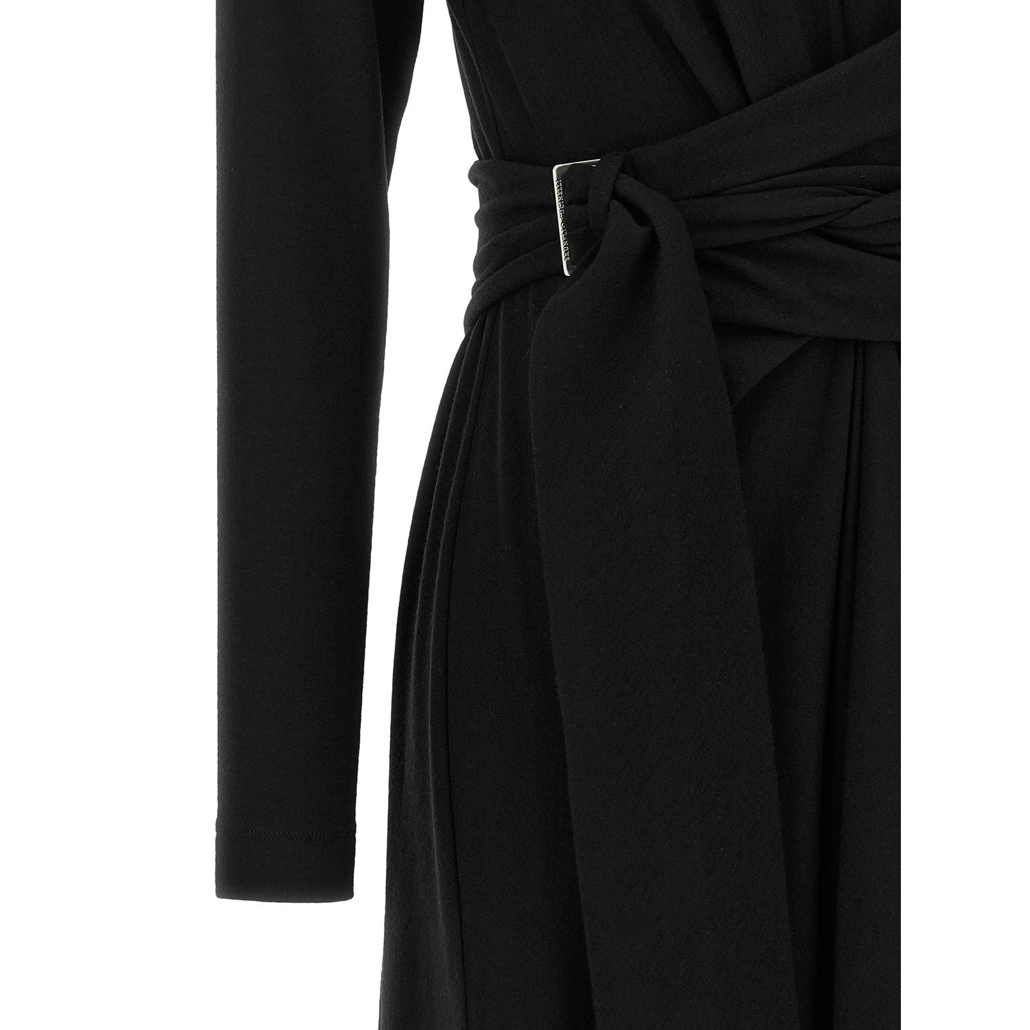Brunello Cucinelli Black Virgin Wool Midi Dress