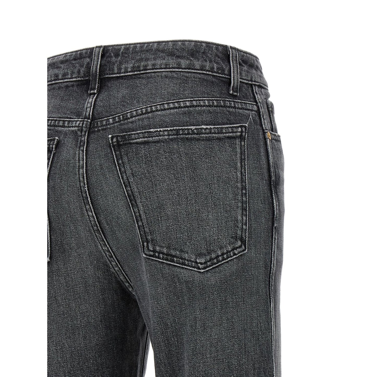 Khaite Gray Cotton Straight-Leg Jeans
