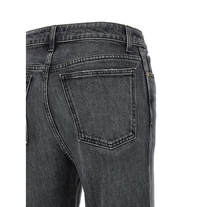 Khaite Gray Cotton Straight-Leg Jeans