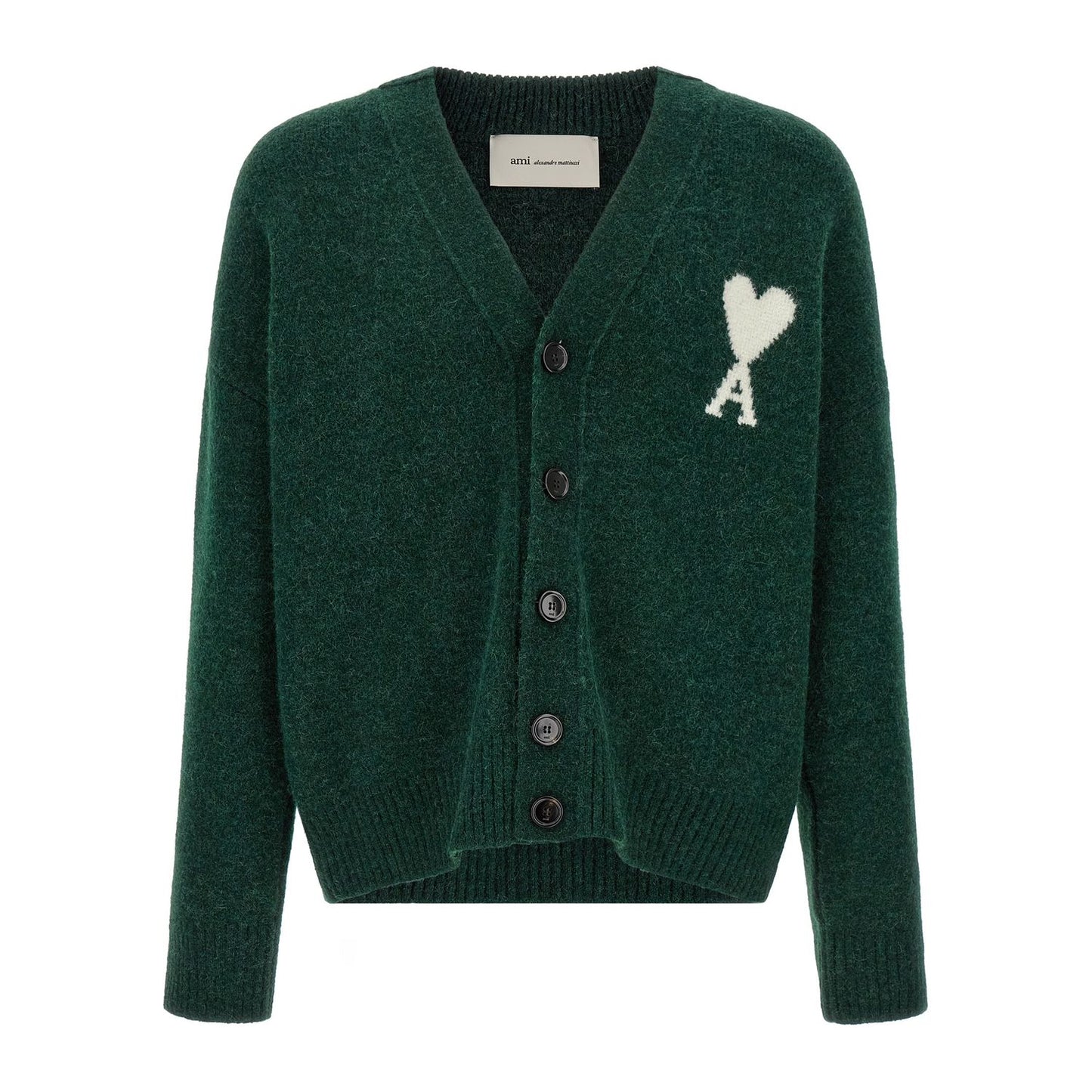 Ami Paris Bicolor Alpaca Wool Cardigan