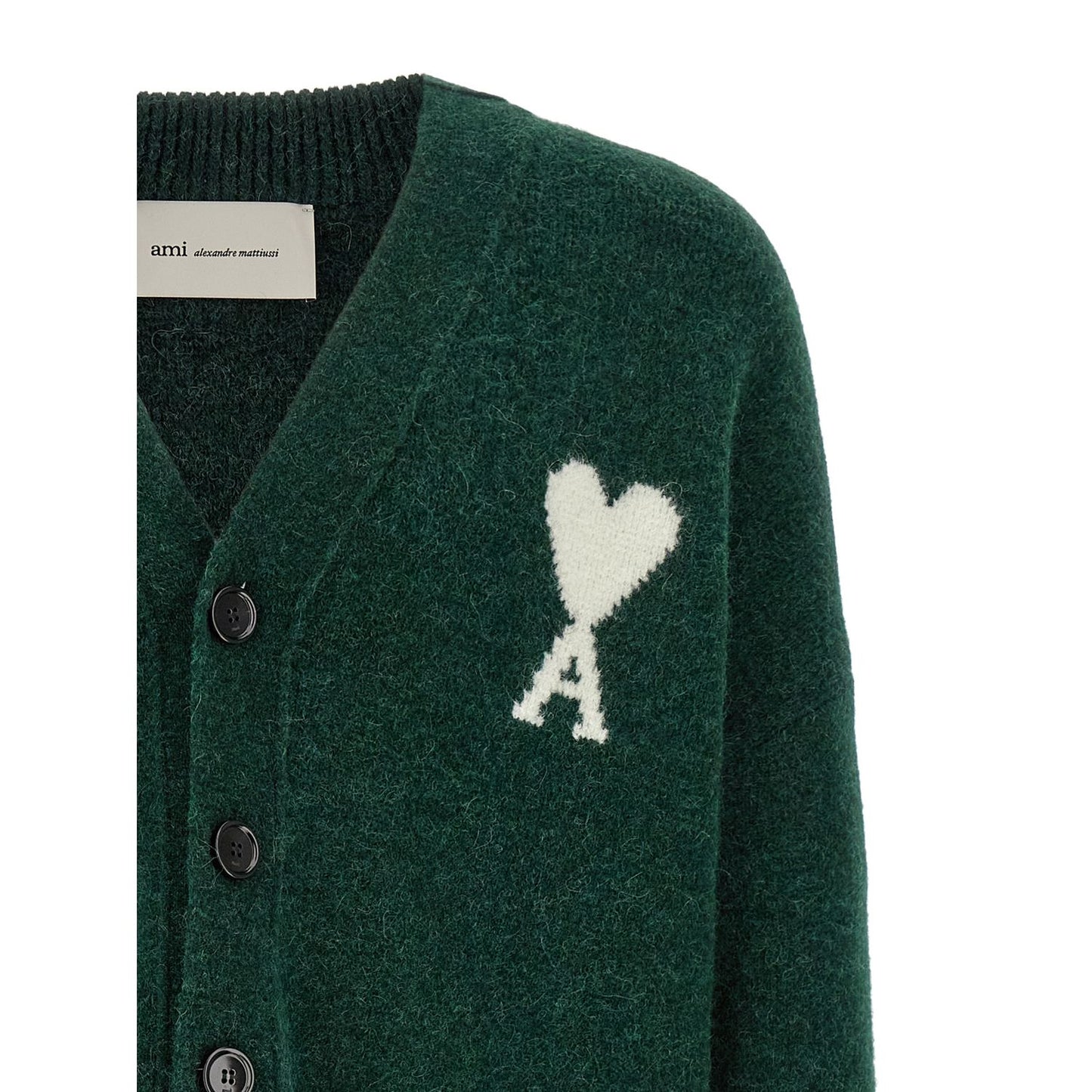 Ami Paris Bicolor Alpaca Wool Cardigan