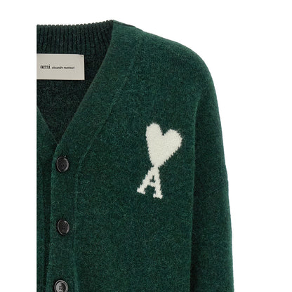 Ami Paris Bicolor Alpaca Wool Cardigan