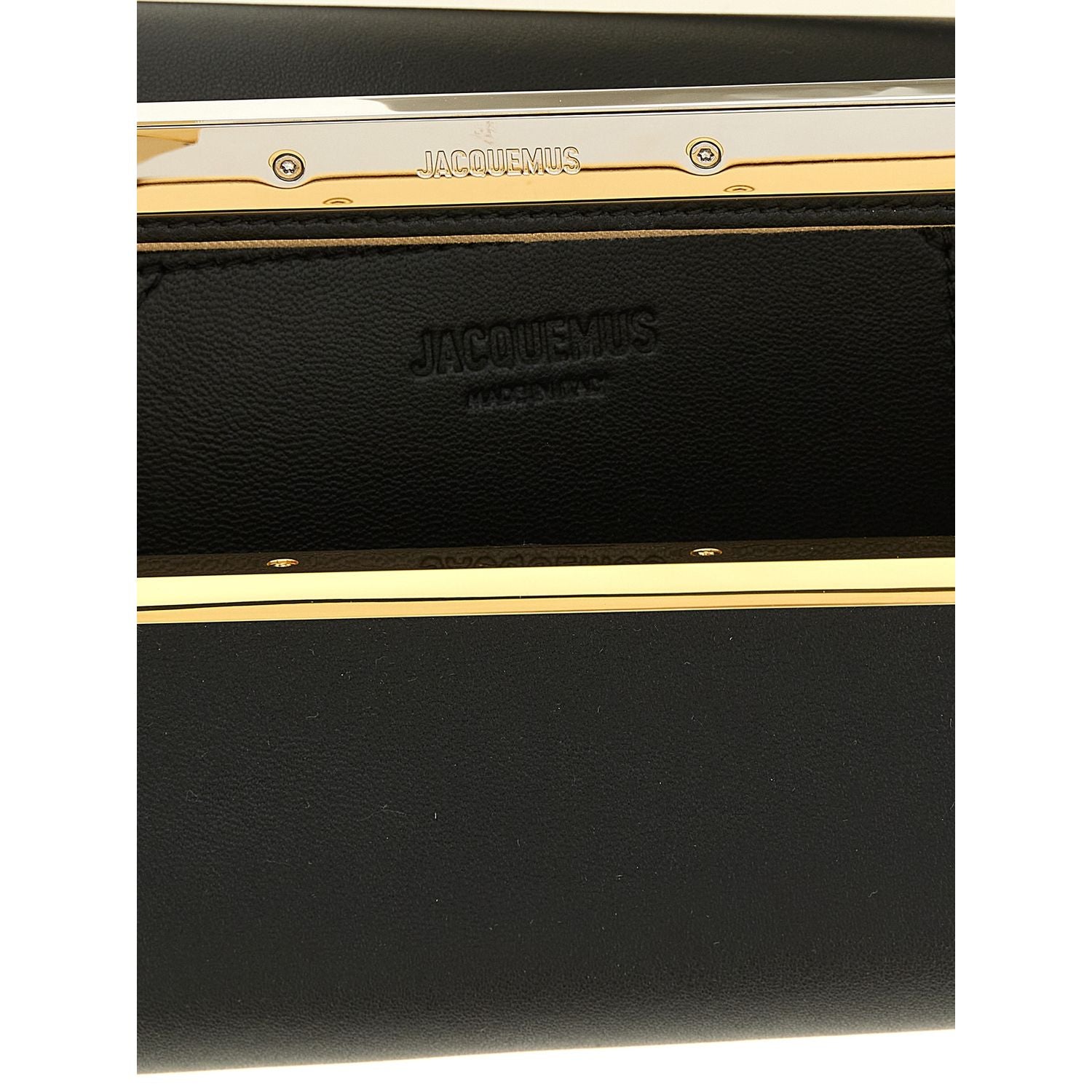 Jacquemus Black Lamb Leather La Pochette Salon Clutch Bag