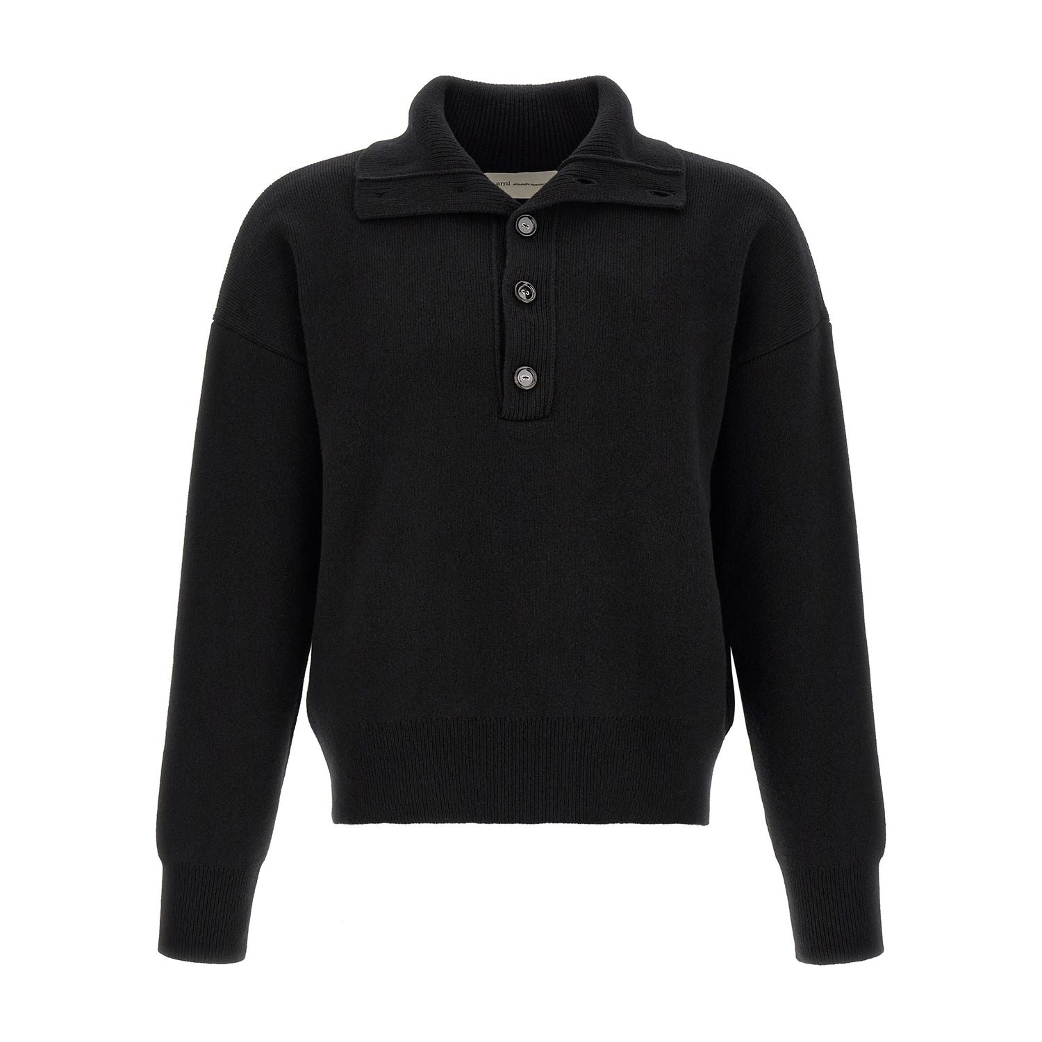 Ami Paris Black Wool Cardigan