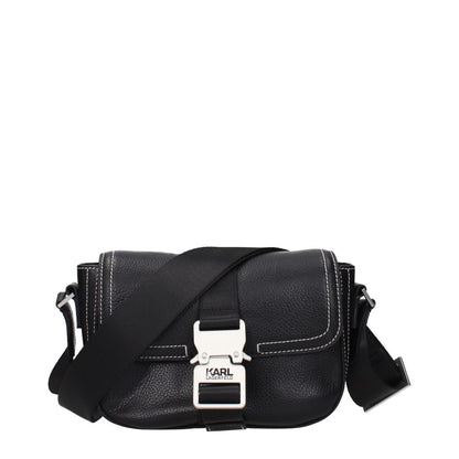 Karl Lagerfeld Black Leather Crossbody Bag