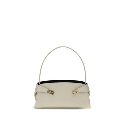 Ferragamo Beige Calf Leather Bos Taurus Shoulder Bag