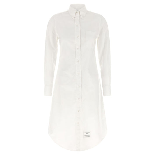 Thom Browne White Cotton Midi Dress