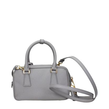 Prada Gray Leather Handbag