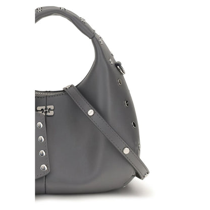 Ganni Gray Recycled Leather Handbag