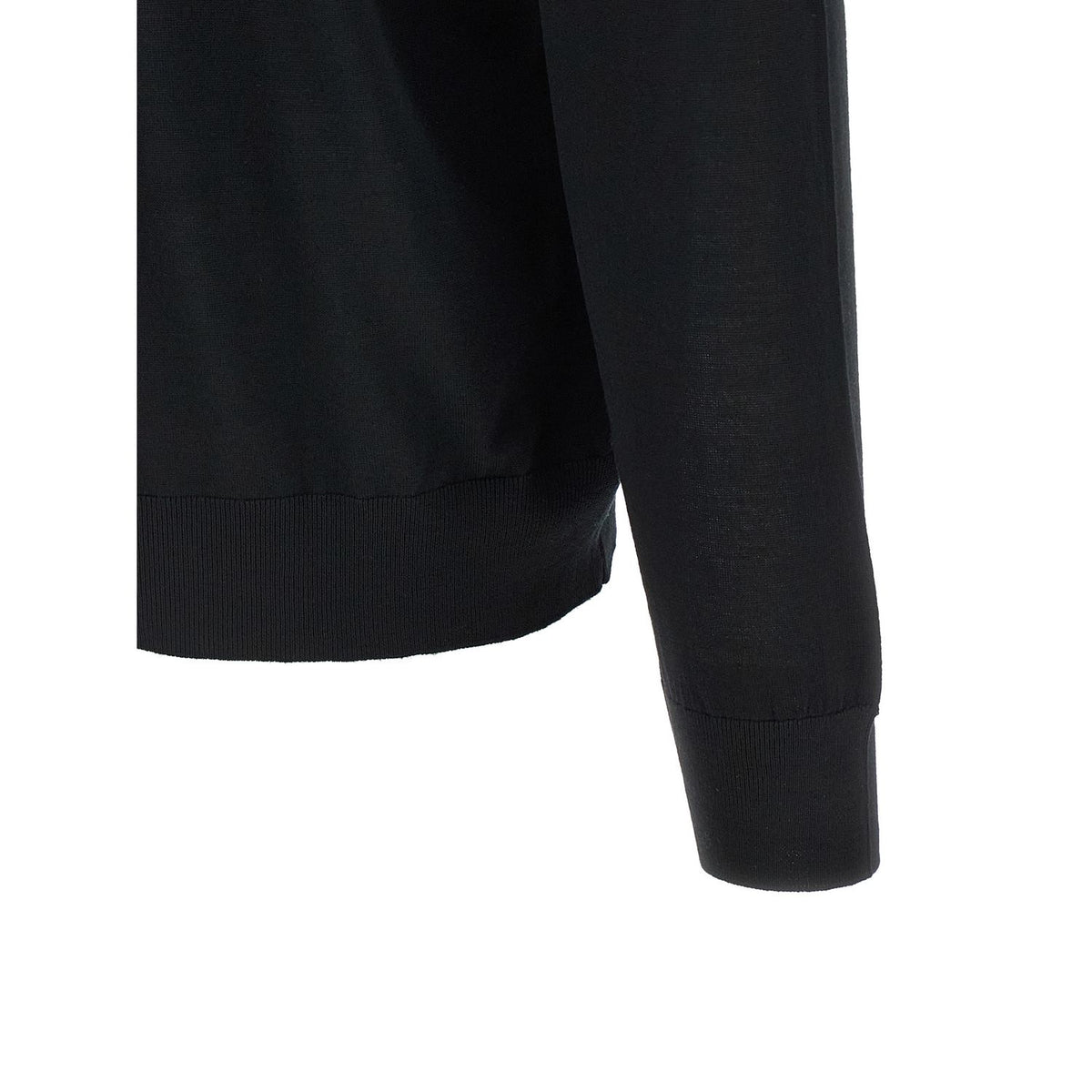 Kiton Black Wool Cardigan
