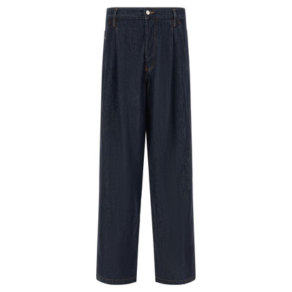 Dries Van Noten Blue Cotton Jeans Denim