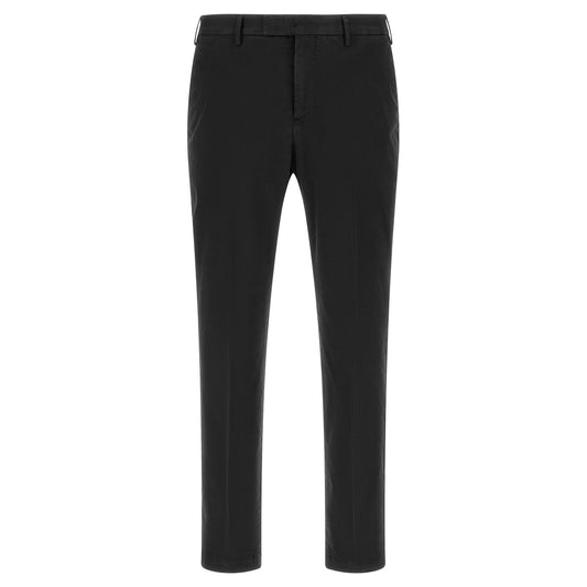 PT Torino Black Cotton Casual Pants